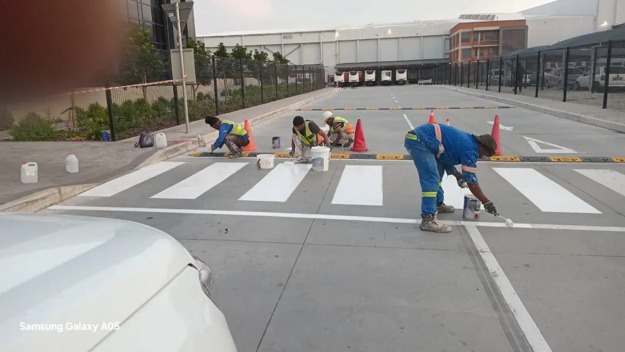 Warehouse floor and line marking work completed by 68 Projects Building Co